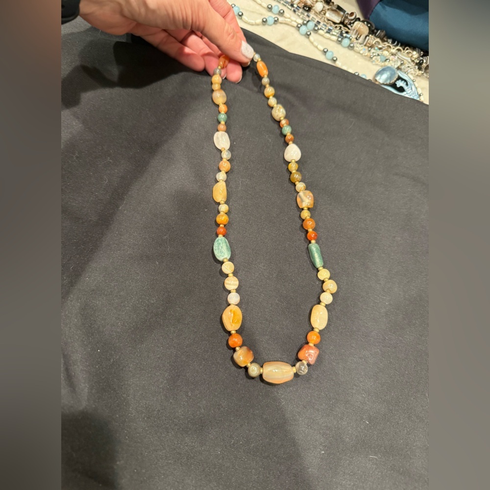 Himalayan Old Beads From Ancient Indo-Tibetan Antique Agate Beads Necklace Mala - Picture 11 of 12